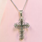 Silver 92.5 Scroll Cross Pendant