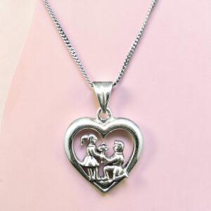 Silver Heart Couple Pendant
