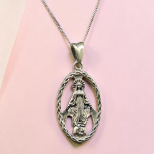 Sterling Silver Miraculous Medal Pendant
