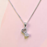 Double Heart Silver 92.5 Pendant