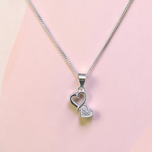 Double Heart Silver 92.5 Pendant