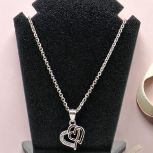 Sterling Silver Double Heart Pendant