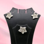 Silver 925 CZ Flower Pendant Set
