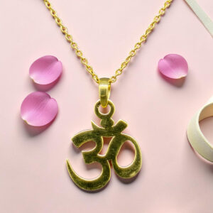 Gold plated Om Chain Pendant - Sterling Silver