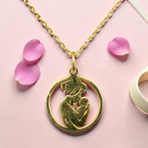 Gold Mother and Child Pendant