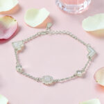 Heart Blossom - Mother of Pearl CZ Silver Bracelet