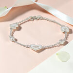 Classic Heart - Mother of Pearl CZ Silver Bracelet