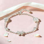 Butterfly Accent - Mother of Pearl CZ Silver Bracelet