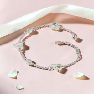 Multi Heart - Mother of Pearl CZ Silver Bracelet