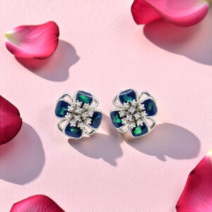 Silver 92.5 Flower Stud Earrings