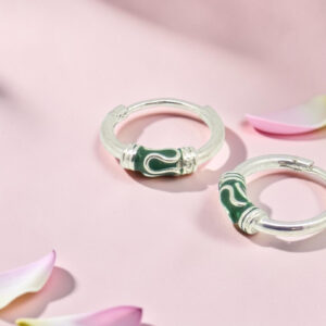 Kids Vali Silver 92.5 Enamel Hoop Earrings