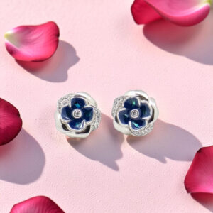 925 Sterling Silver Rose Stud Earrings