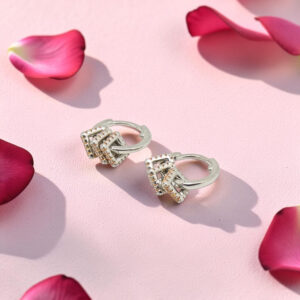 Sterling Silver Vaali 92.5 Square Link Hoop Earrings