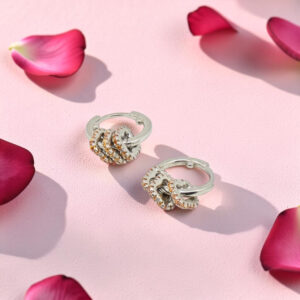 Silver Vaali 92.5 Gemstone Huggie Earrings