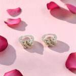Silver Vaali 92.5 Gemstone Huggie Earrings