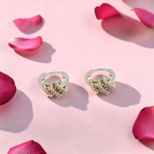Silver Vaali 92.5 Gemstone Huggie Earrings