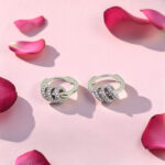 Silver Vaali 92.5 Hoop Earrings with Purple Stones