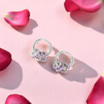 Silver 92.5 Earrings with Purple Hoop Earrings