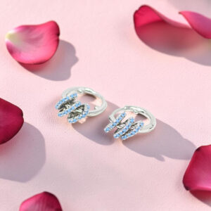 Sterling Silver Turquoise Hoop Earrings