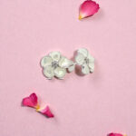 Silver Flower Stud and MOP Earrings