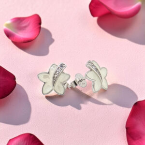 Sterling Silver Star Earrings with Enamel