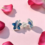 Silver 92.5 Star Enamel Earrings
