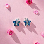 Silver 92.5 Star Enamel Earrings
