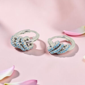 Kids Vali Silver 92.5 Intertwined Hoop Earrings