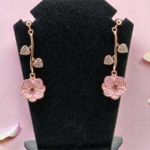 Silver 92.5 Flower Drop Earrings