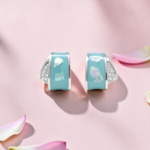 925 Sterling Silver Turquoise and Opal Earrings