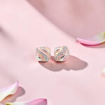 Pink Enamel Silver Tops 92.5 Earrings