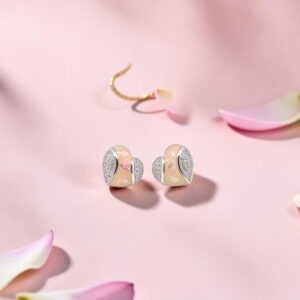 Silver 92.5 Heart Stud Earrings