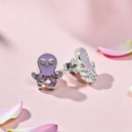 Purple Octopus Earrings for Kids - Sterling Silver