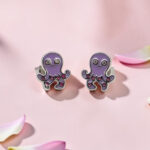 Purple Octopus Earrings for Kids - Sterling Silver