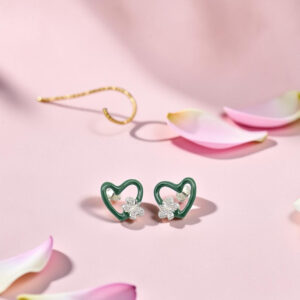 Sterling Silver Heart and Butterfly Earrings