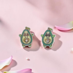 Kids Sterling Silver Avocado Stud Earrings