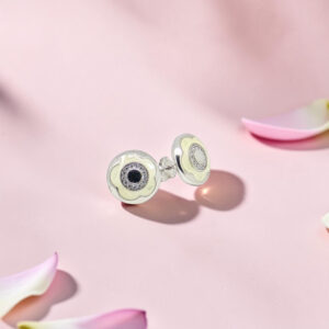 Silver 92.5 Flower Enamel Stud Earrings
