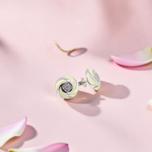 Silver 92.5 Swirl Top Earrings with CZ