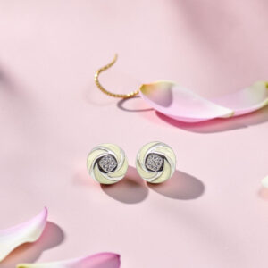 Silver 92.5 Swirl Top Earrings with CZ