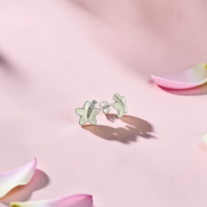 White Flower Stud Earrings 925 Sterling Silver