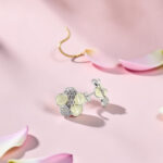 Silver Flower Stud Earrings with CZ