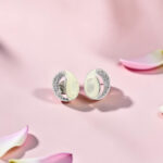 Oval Mother of Pearl and CZ Silver Studs