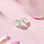 925 Sterling Silver and Enamel Oval Stud Earrings