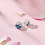 Sterling Silver Opal Inlay Stud Earrings