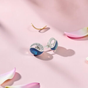 Sterling Silver Opal Inlay Stud Earrings