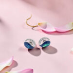 Sterling Silver Opal Inlay Stud Earrings