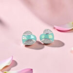 Turquoise Heart Silver Stud Earrings
