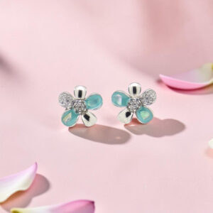Sterling Silver Flower Stud Earrings