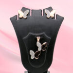 Silver Butterfly Pendant Set 925