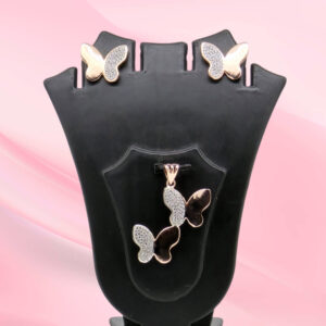 Silver Butterfly Pendant Set 925